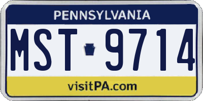 PA license plate MST9714