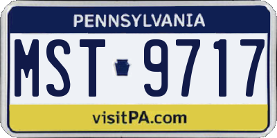PA license plate MST9717