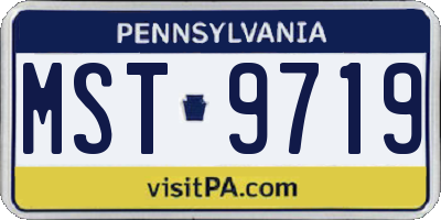 PA license plate MST9719