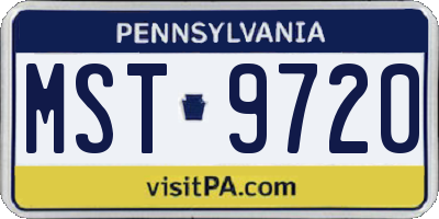PA license plate MST9720