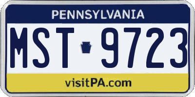PA license plate MST9723