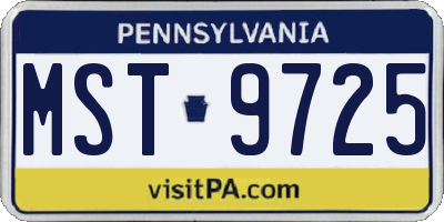 PA license plate MST9725