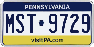 PA license plate MST9729