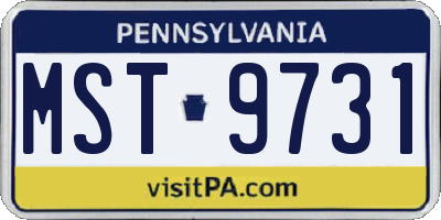 PA license plate MST9731