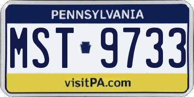 PA license plate MST9733