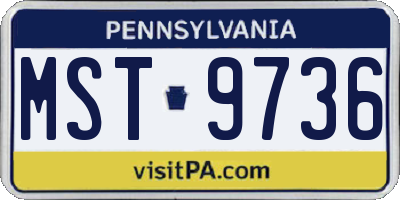 PA license plate MST9736