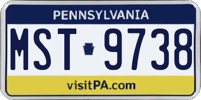 PA license plate MST9738