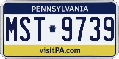 PA license plate MST9739