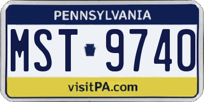 PA license plate MST9740