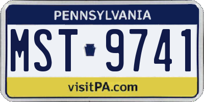 PA license plate MST9741