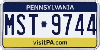 PA license plate MST9744