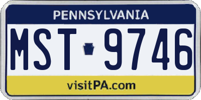 PA license plate MST9746