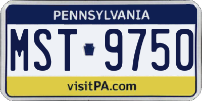 PA license plate MST9750