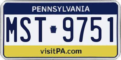 PA license plate MST9751