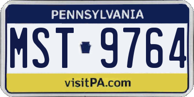 PA license plate MST9764