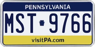 PA license plate MST9766