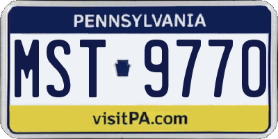 PA license plate MST9770