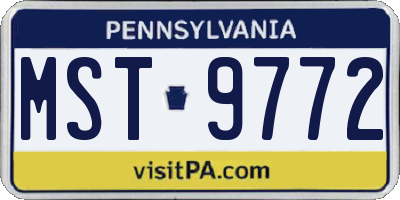 PA license plate MST9772