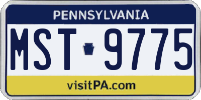 PA license plate MST9775