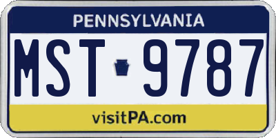 PA license plate MST9787