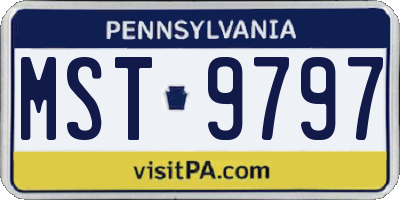 PA license plate MST9797