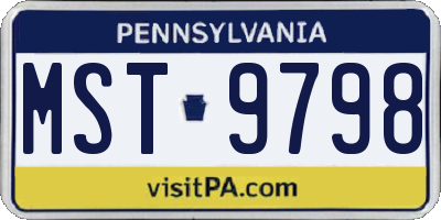 PA license plate MST9798
