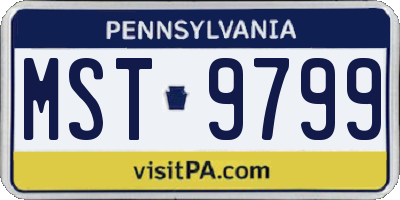 PA license plate MST9799