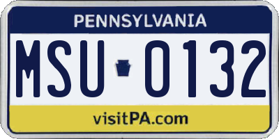 PA license plate MSU0132