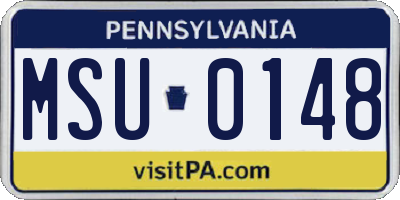 PA license plate MSU0148