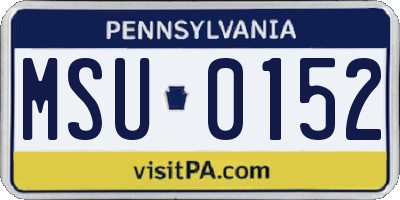PA license plate MSU0152