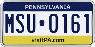 PA license plate MSU0161