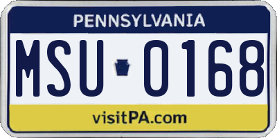 PA license plate MSU0168