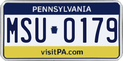 PA license plate MSU0179