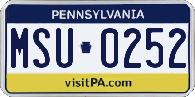 PA license plate MSU0252