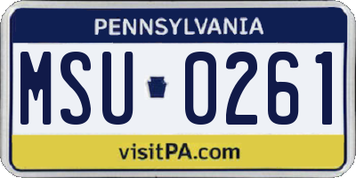 PA license plate MSU0261