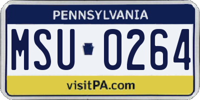 PA license plate MSU0264