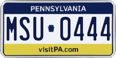 PA license plate MSU0444