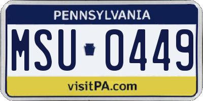 PA license plate MSU0449