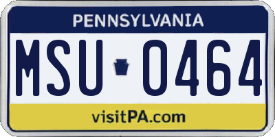 PA license plate MSU0464