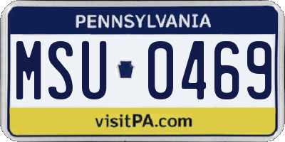 PA license plate MSU0469