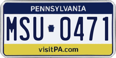 PA license plate MSU0471