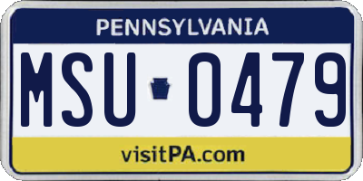 PA license plate MSU0479