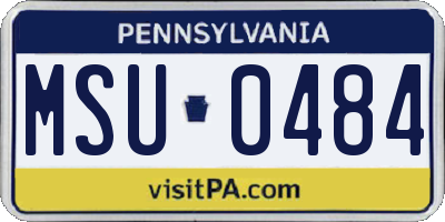 PA license plate MSU0484