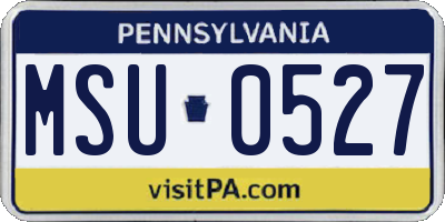 PA license plate MSU0527