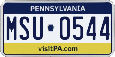 PA license plate MSU0544