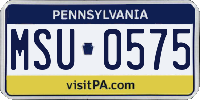 PA license plate MSU0575