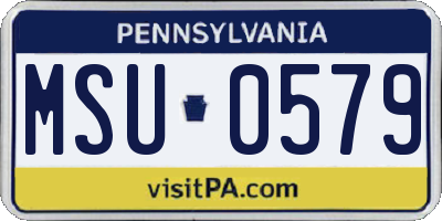 PA license plate MSU0579