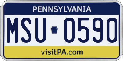 PA license plate MSU0590