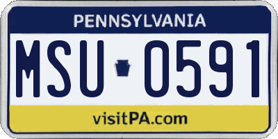 PA license plate MSU0591
