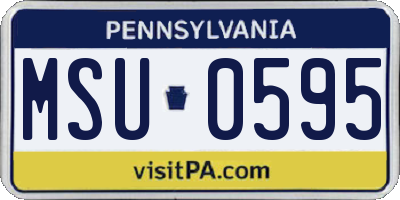 PA license plate MSU0595